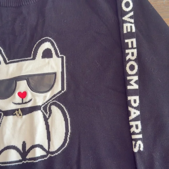 Karl Lagerfeld Black Cat Swearer Size L - Picture 4 of 5